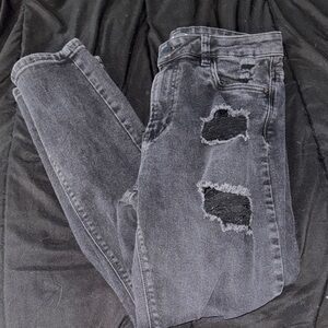 Refuge Charcoal Distressed Jeans